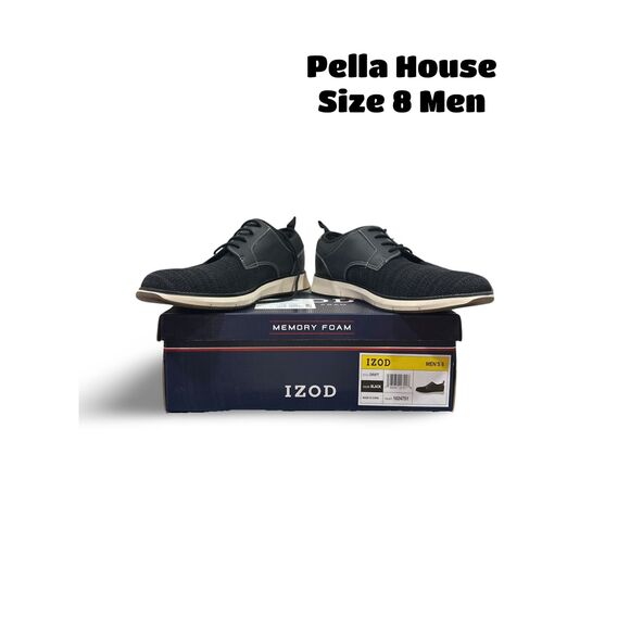 Izod Drift Men Size 8 Lace-up Casual Breathable Fashion Shoes Black NEW